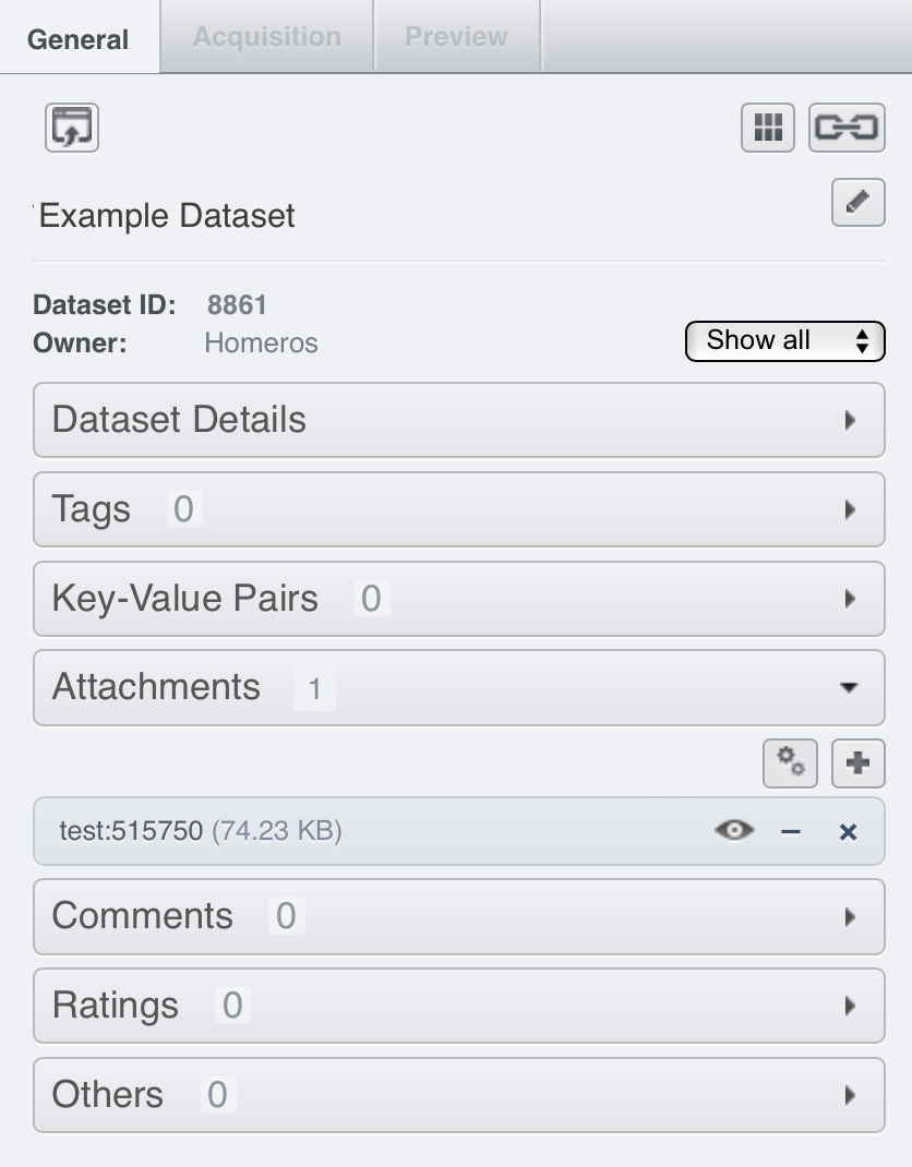 OMERO.tables in OMERO.web - Dataset view